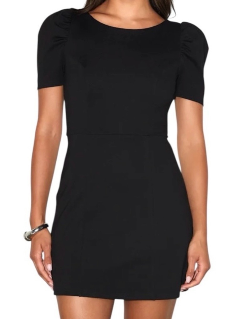 Lulus Kasai Little Black Short Sleeve Cocktail Party Mini Dress New